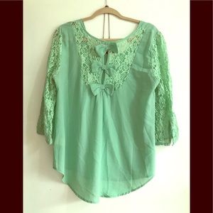 Blu Pepper Laced Blouse with Back Detail Sz L